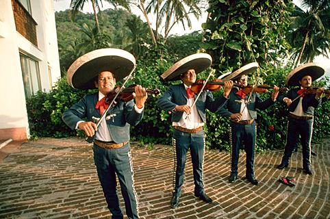 Mariachi Band Performing with Violins ca. July 1991 Puerto Vallarta, Mexico